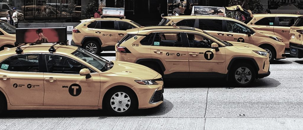 Private walking tours in NYC — A cinematic fleet of yellow cabs.